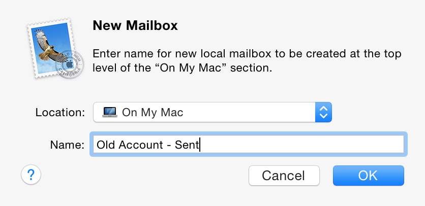 Creating a new mailbox in Apple Mail