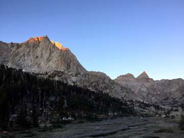 A gold-tipped mountain. (Sequoia National Park, California)